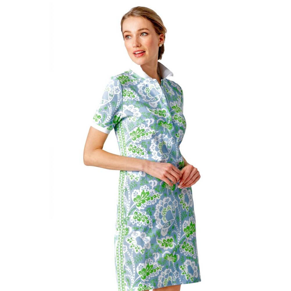 NEW GRETCHEN SCOTT serve it up dress in kelly green/periwinkle